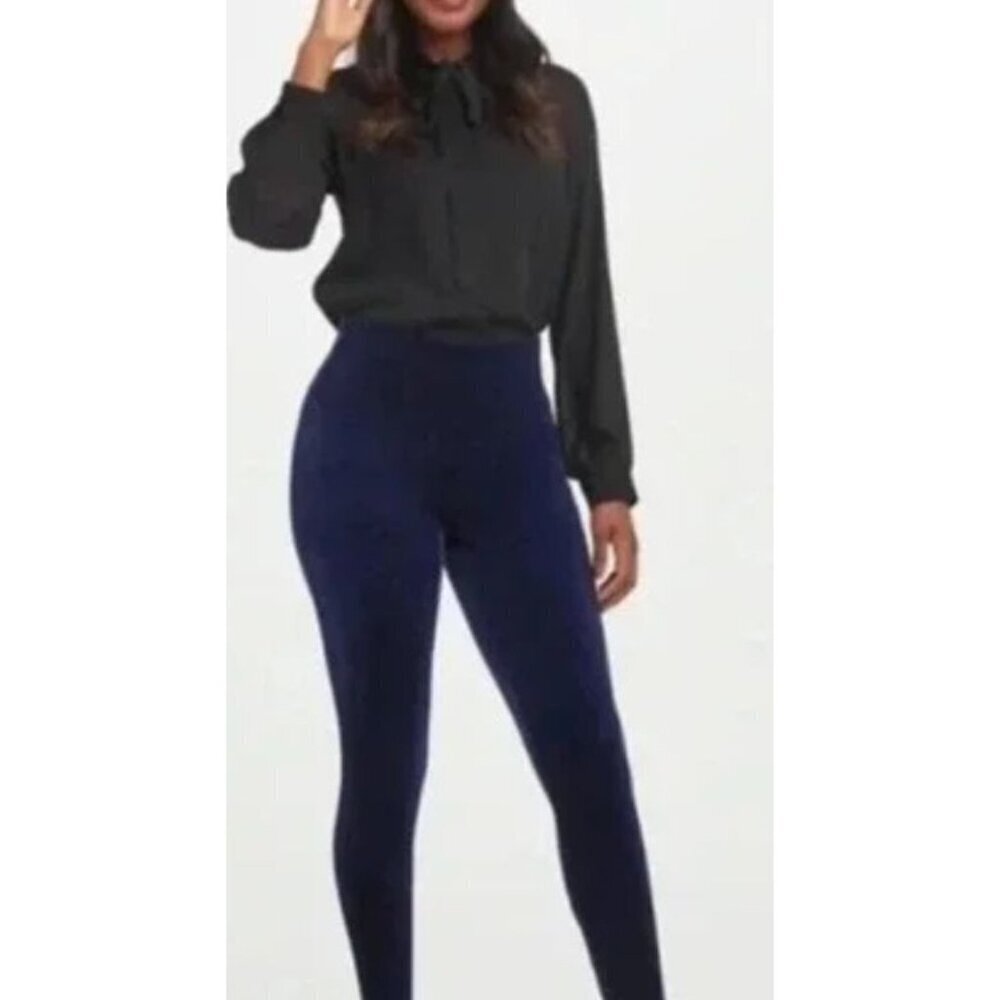 Spanx Blue Velvet High Rise Leggings-sz Large